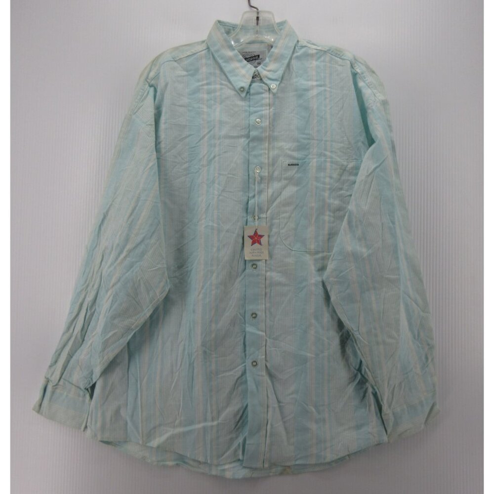 VINTAGE Bon Homme Shirt Medium Button Down Striped 80s 90s USA NWT *